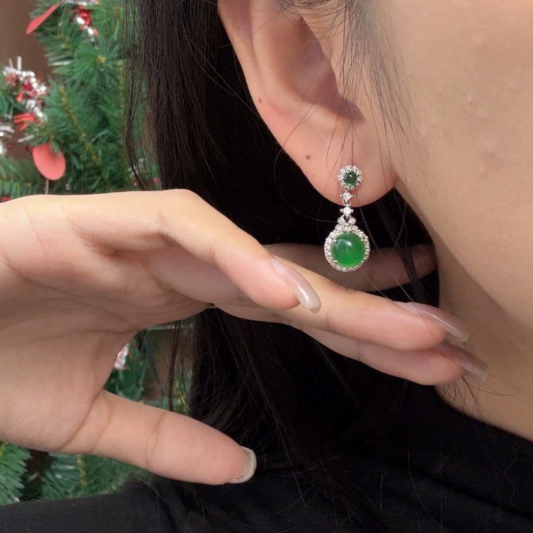 玛瑙/玉髓银S925镶嵌耳钉