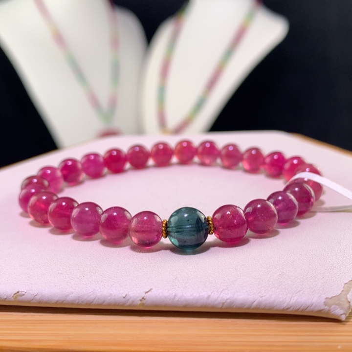 双色碧玺手链未镶嵌