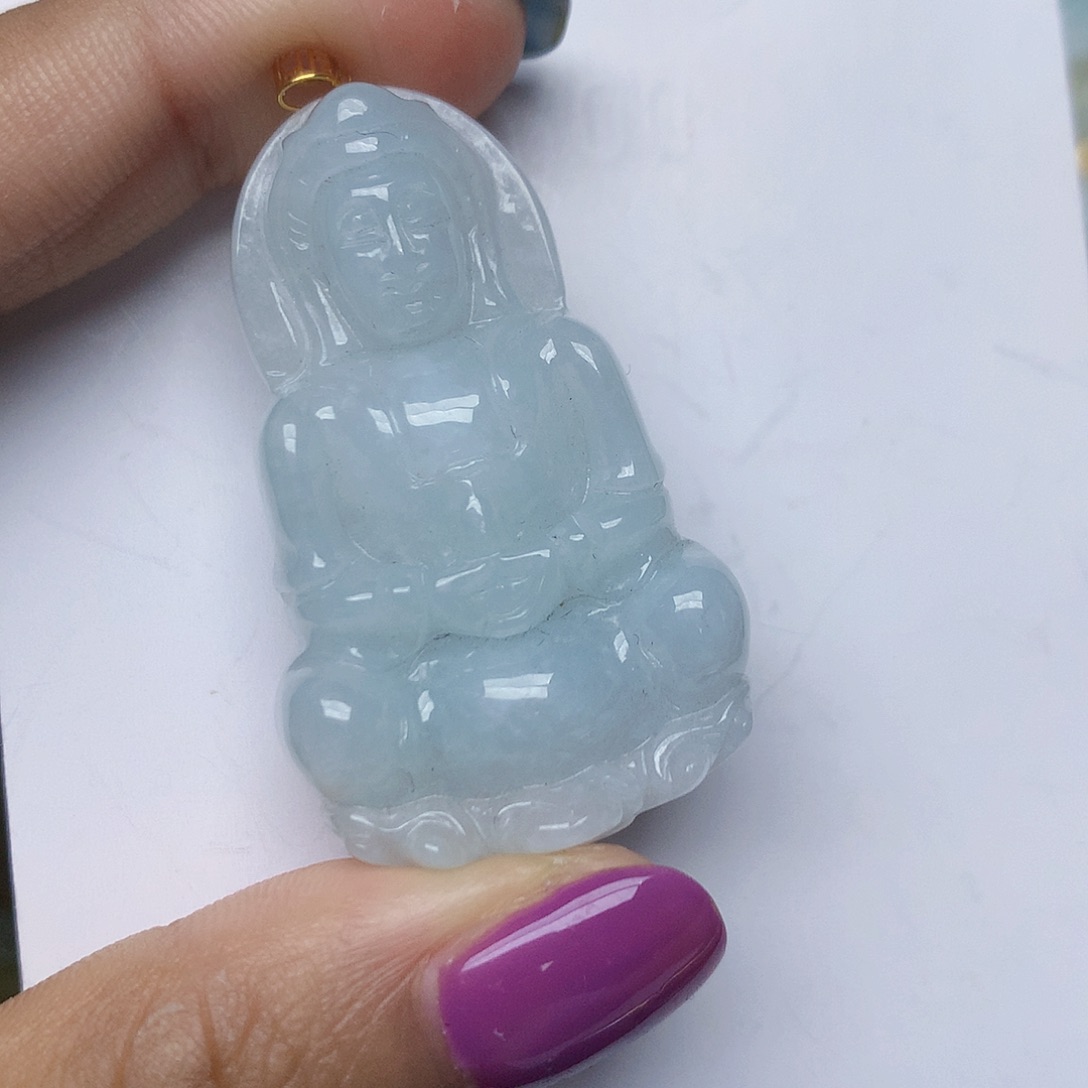 翡翠18K金镶嵌颈饰天然翡翠