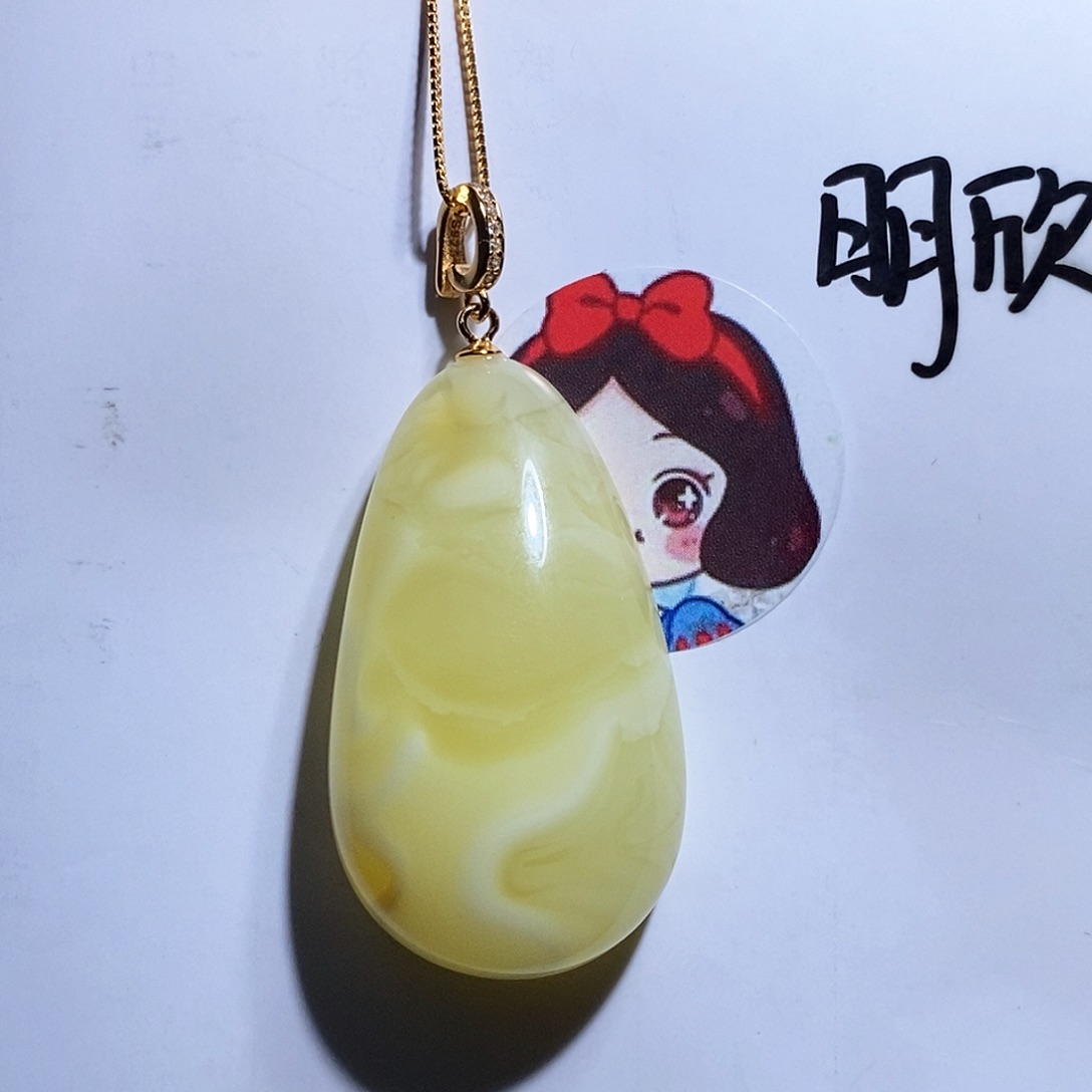 琥珀银S925镶嵌珠宝奇石独***女