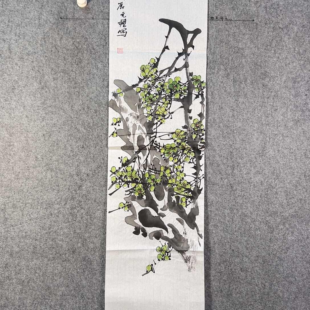 国画392 花鸟在树丛的顶端鸣叫叫声