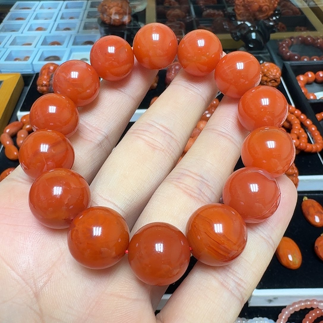 南红玛瑙未镶嵌保山冰红单圈16.3mm82.3mm