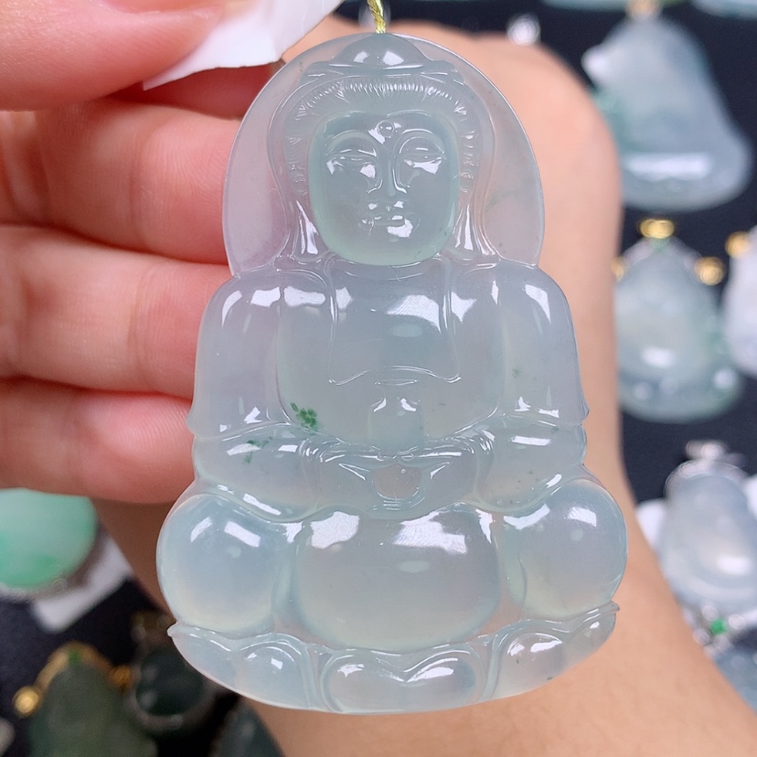 【闪购商品】翡翠18K金镶嵌颈饰观音