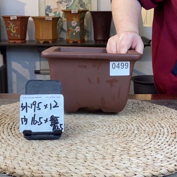 紫砂花盆  放漏紫泥仿古四方0499