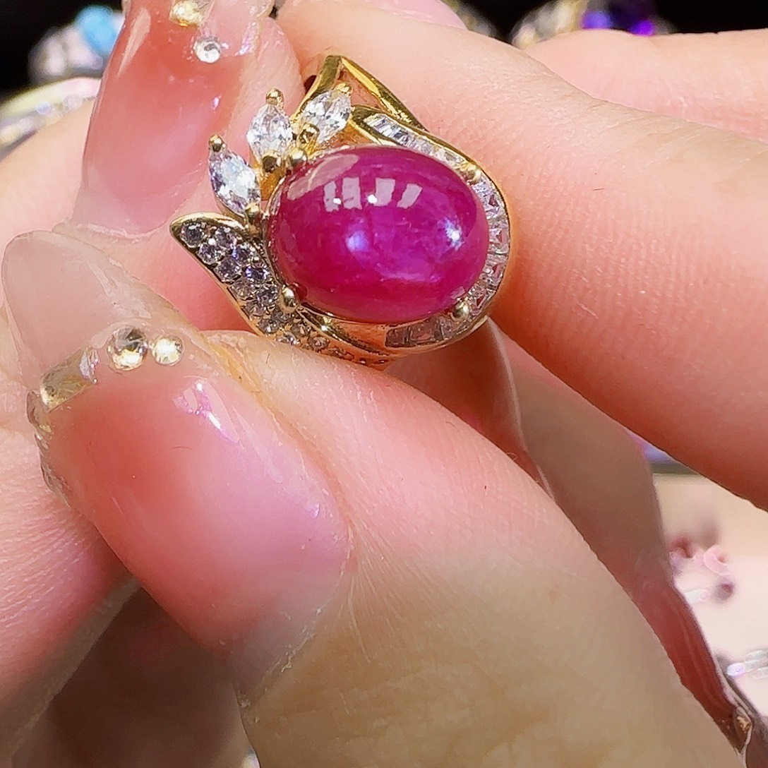 银S925镶嵌红宝石珠宝奇石