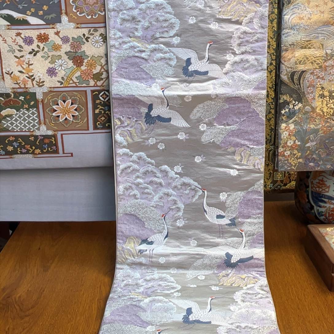 织绣九百锦云松仙鹤