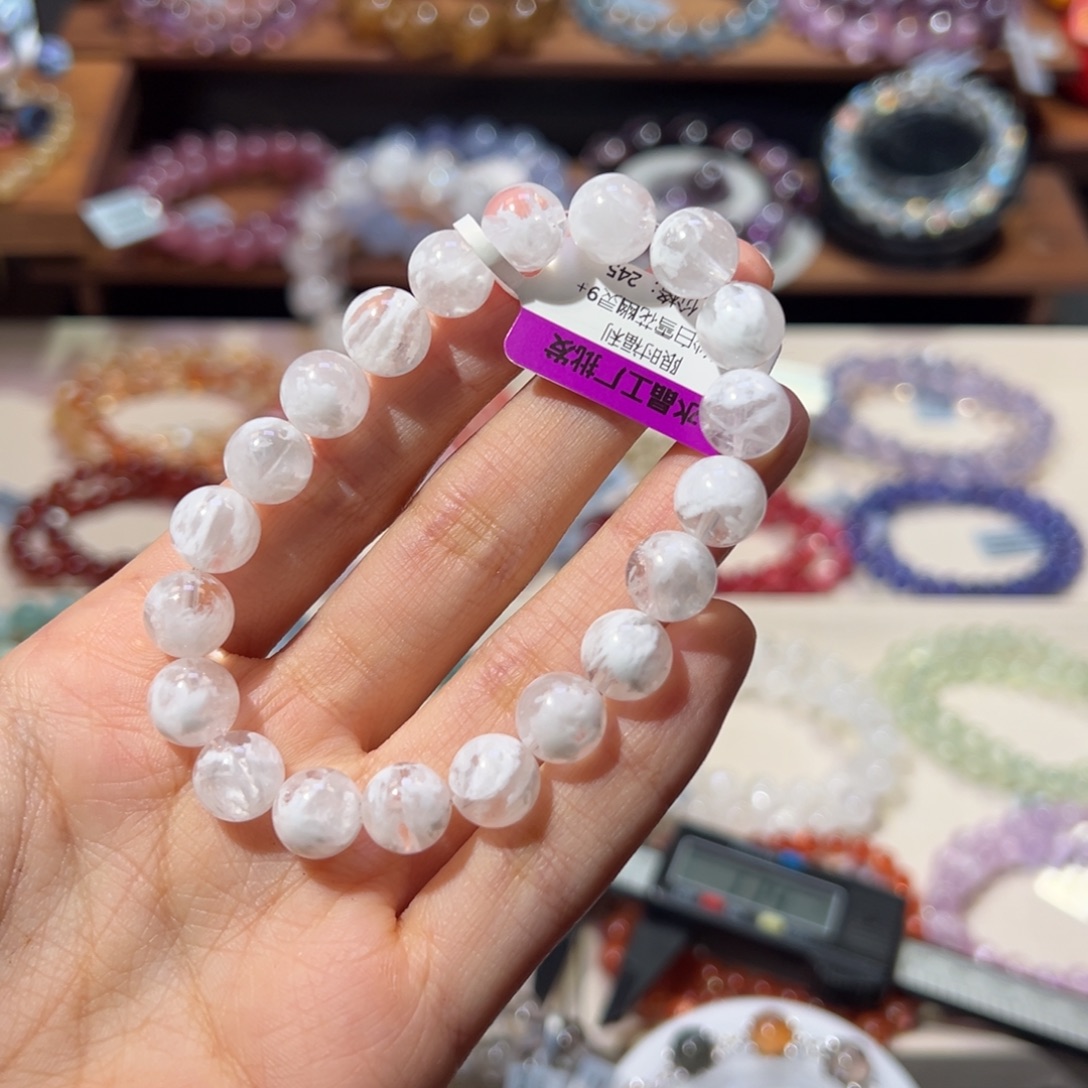 水晶未镶嵌手链9m限时福利婚纱白雪花幽灵