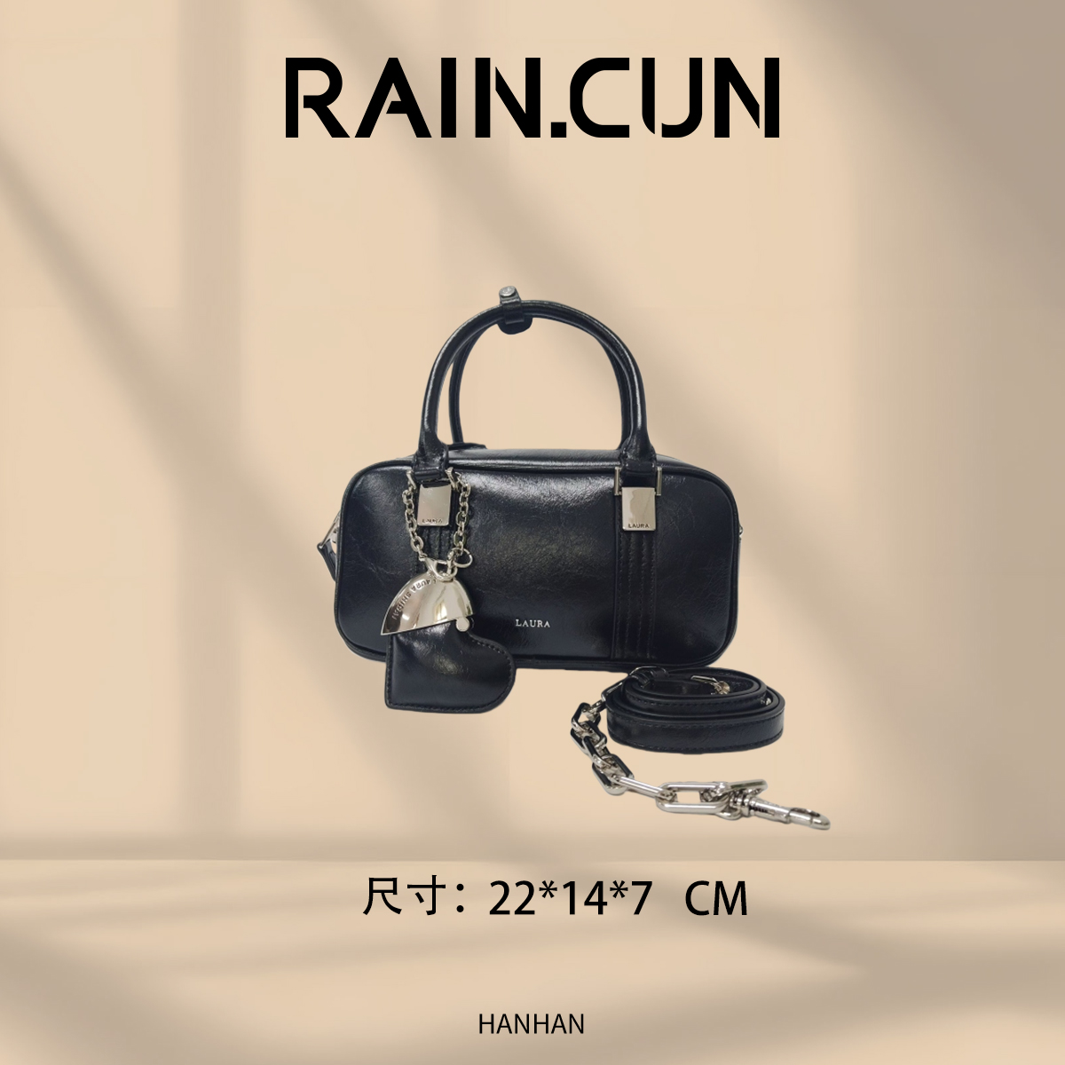 【尚恩CC】SD-5501-黑色 轻奢时尚复古气质百搭单肩腋下女包