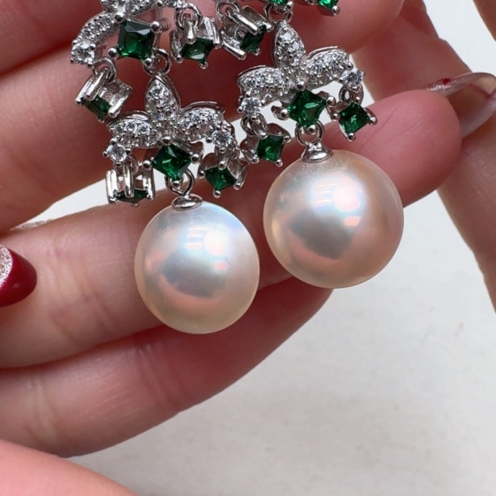 拼合珍珠（马贝珠）耳饰银S925镶嵌