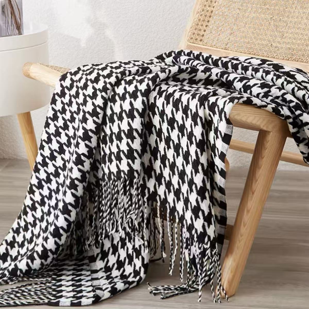 直播专用千鸟格围巾学生格子围巾