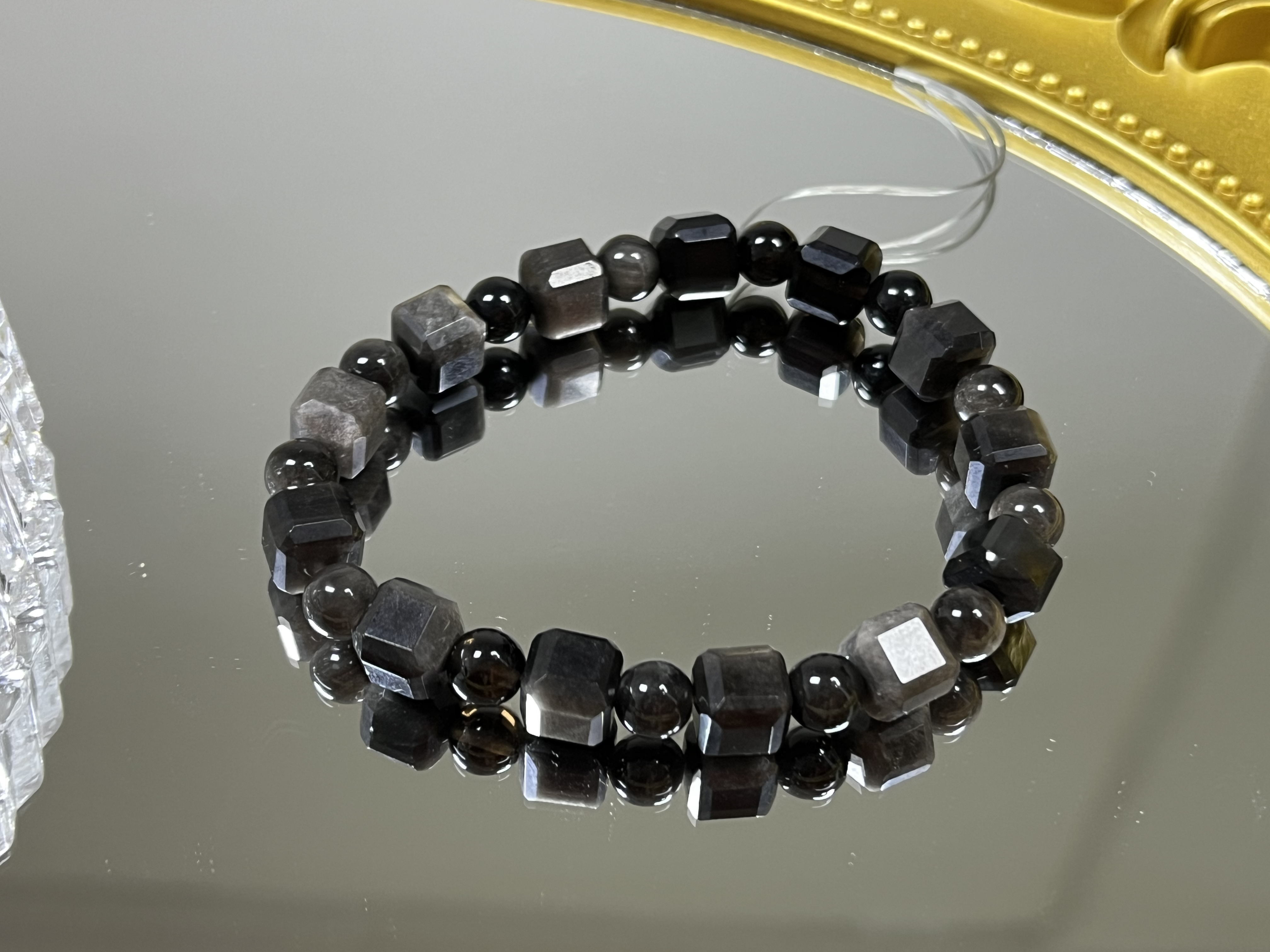 银曜石菱型手串 A35