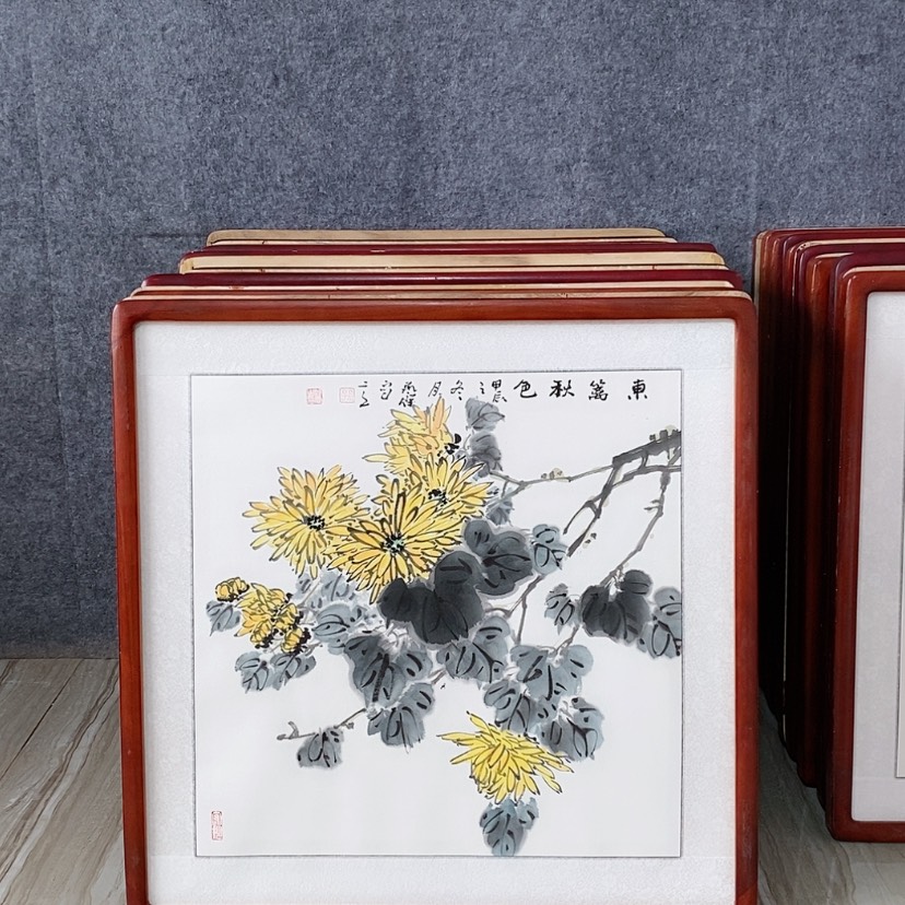 【闪购商品】国画书画作品带框65×65厘米