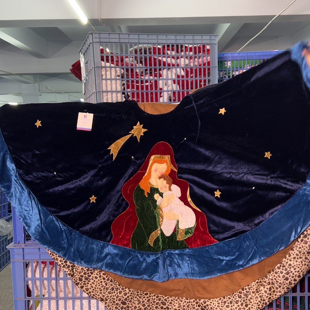 圣诞树群摆件桌布