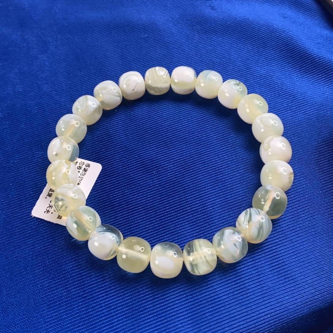 琥珀珠宝奇石未镶嵌10荧光拉丝同料串14.41