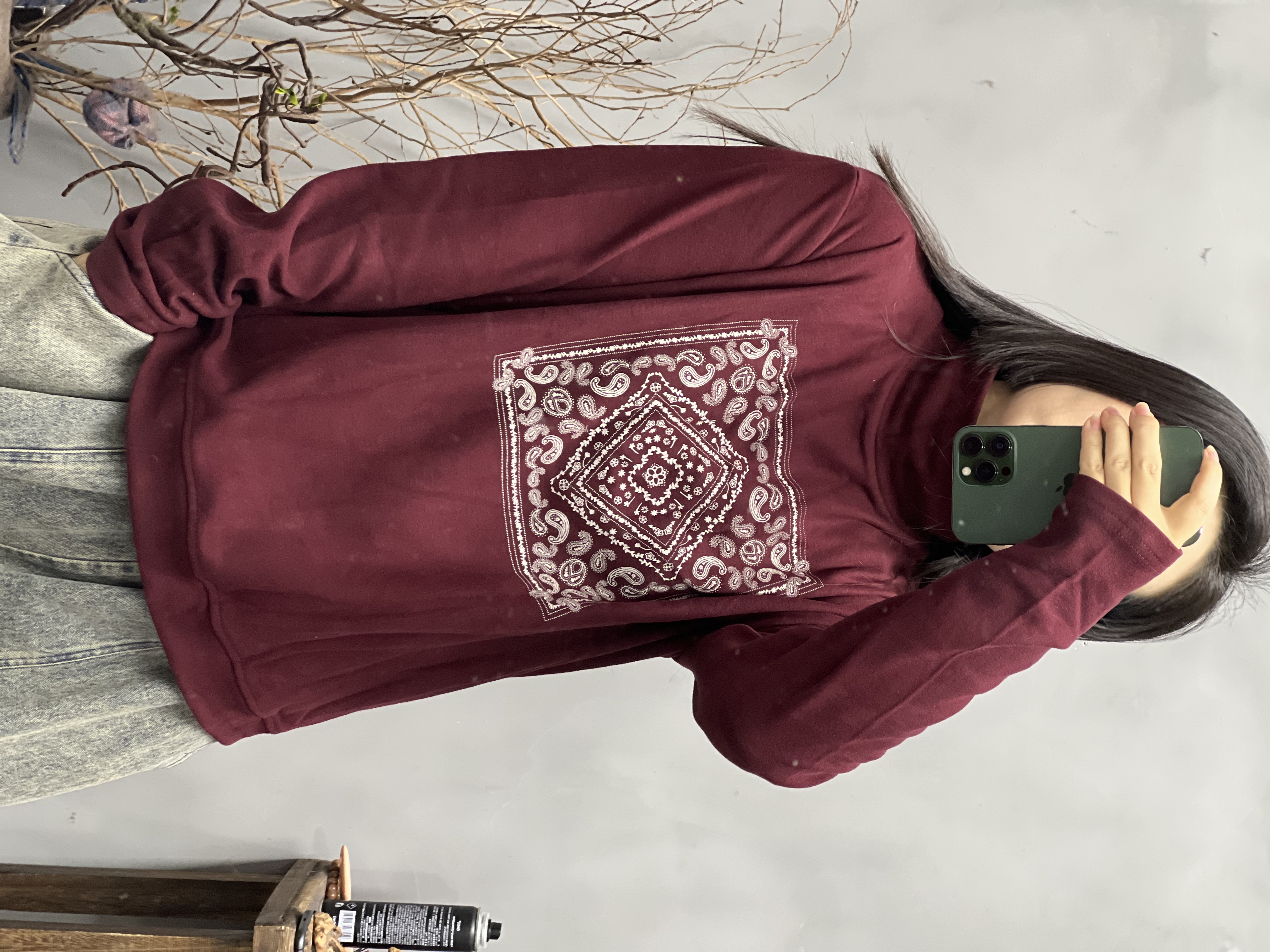 HY CC 冬季新品印花休闲百搭半高领打底衫女士上衣 胸围120长60