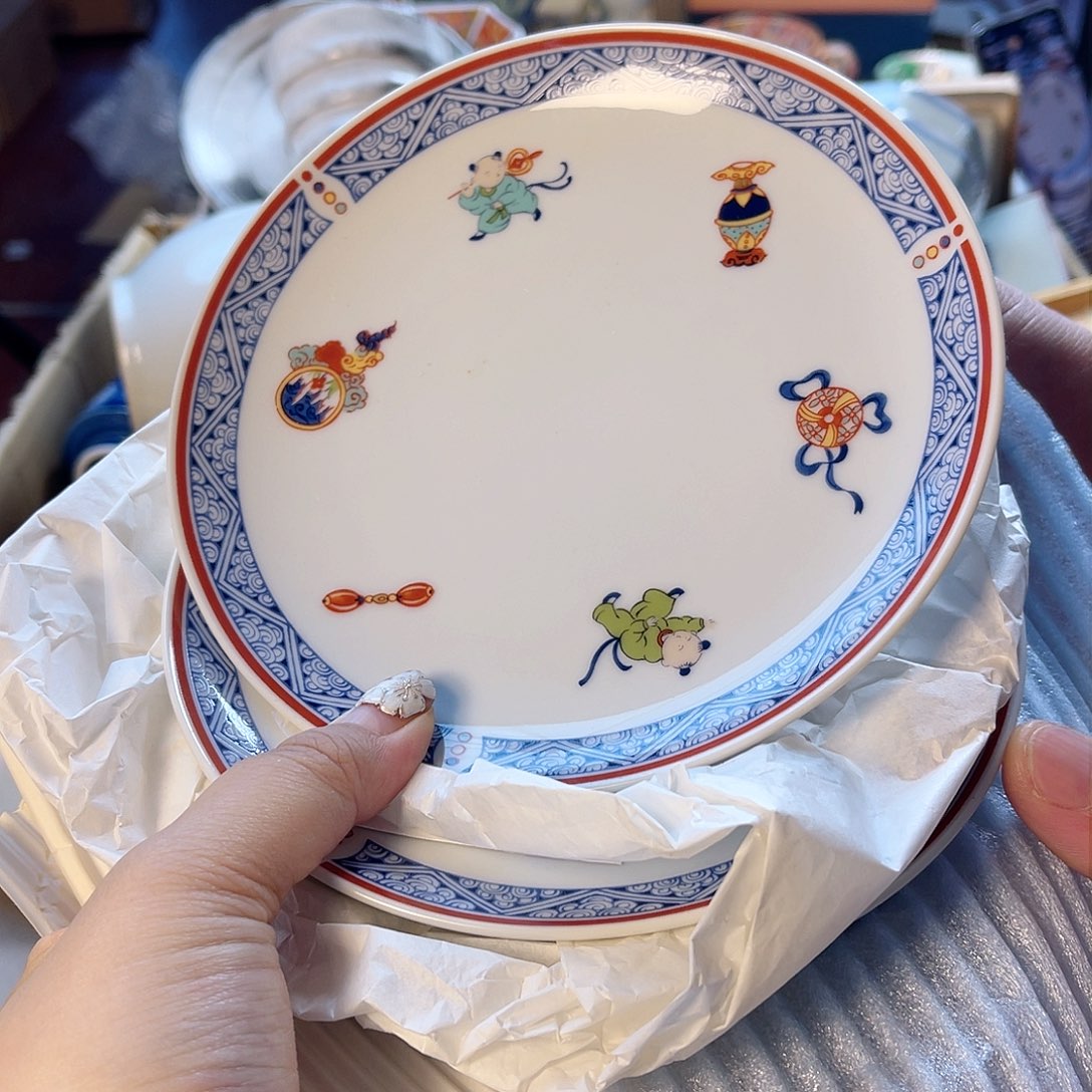 瓷片304鸣海五只盘子啦啦啦啦