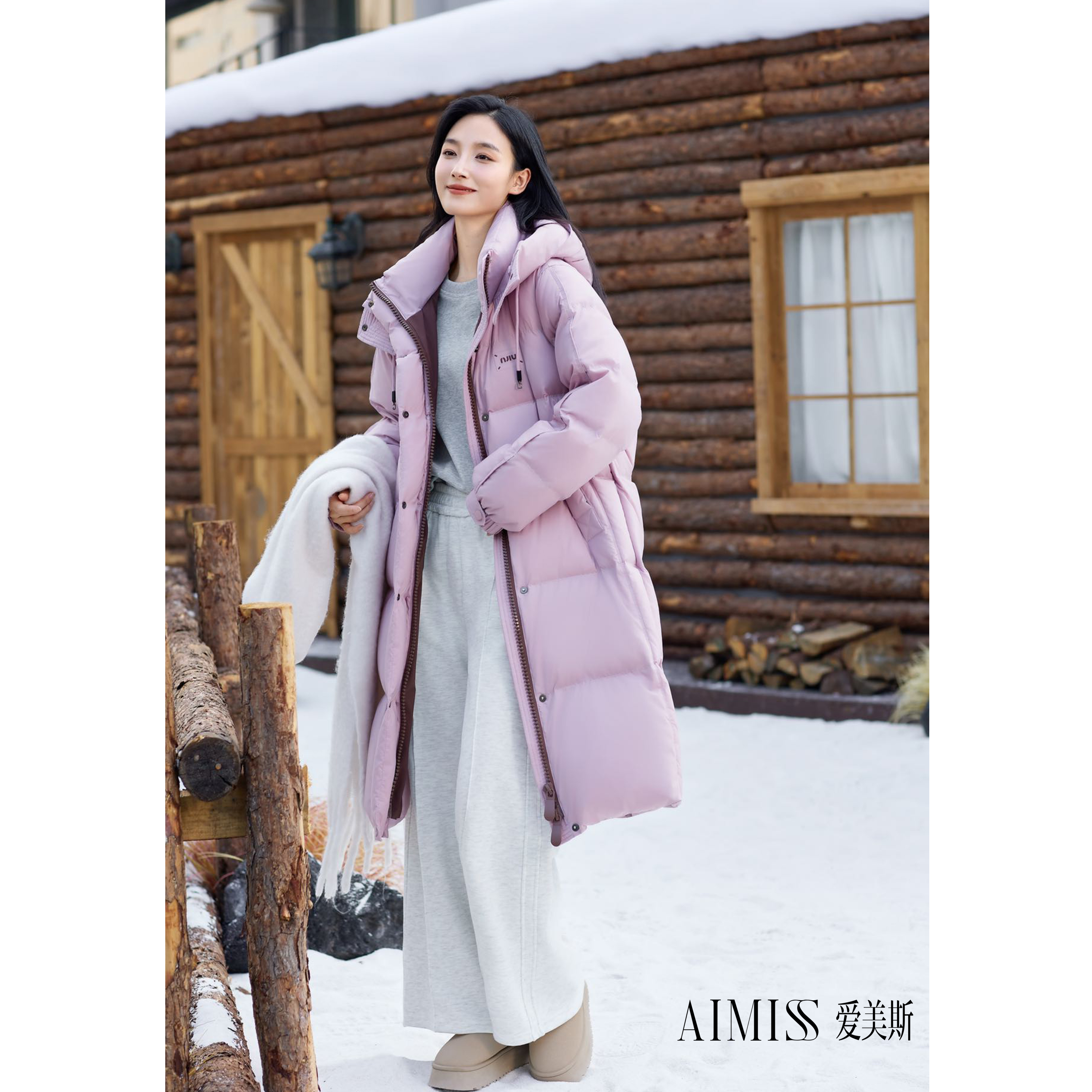 【丽公主专属】AIMISS全新女神系列时髦潮流鸭绒服A057018
