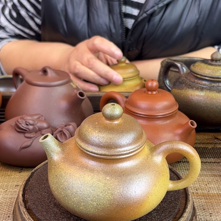 紫砂茶壶黄金段柴烧180cc