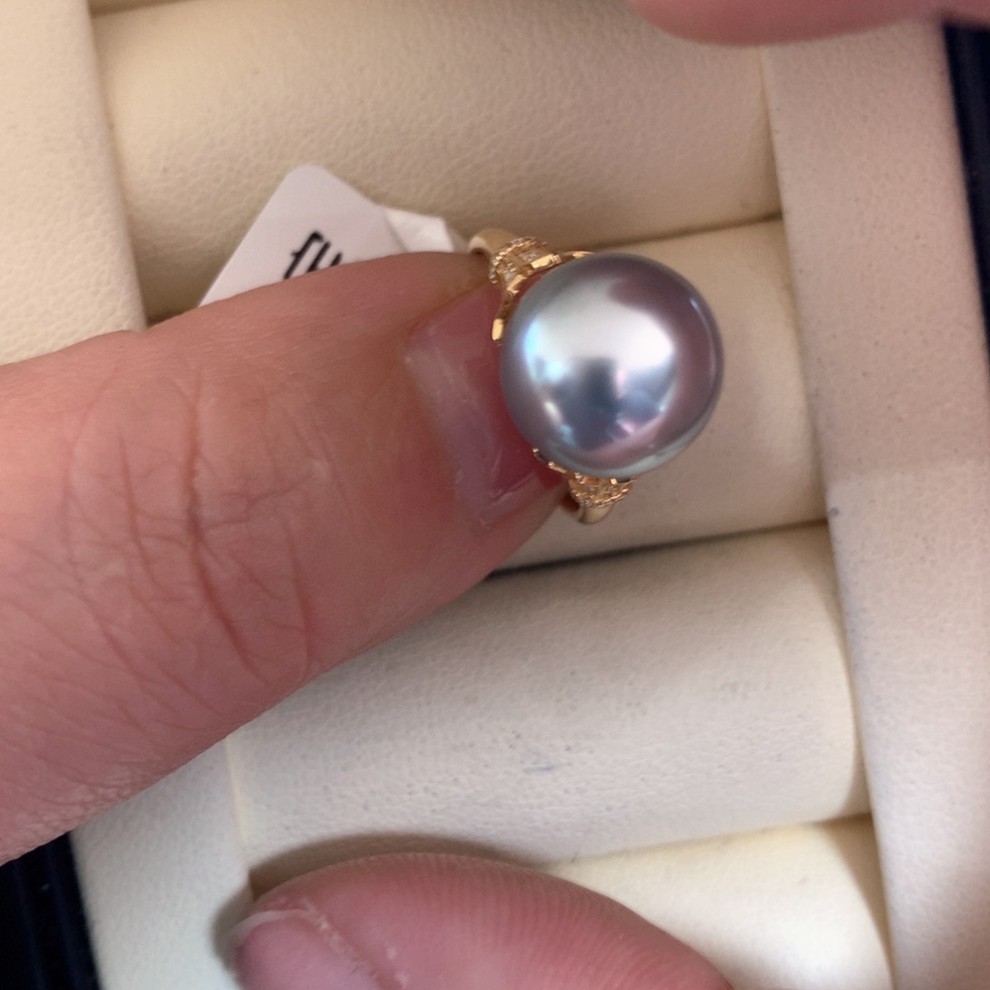 海水珍珠戒指18K金镶嵌