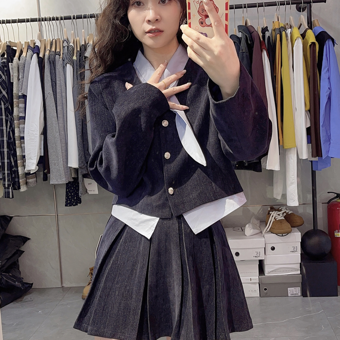 小香风套装裙女2025新款设计感小众小个子韩系时尚气质穿搭一整套