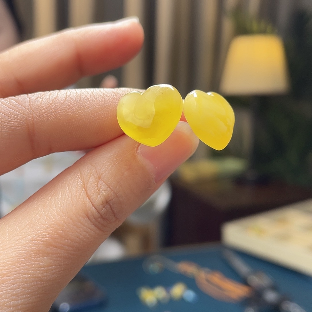 蜜蜡银S925镀金镶嵌裸石蜜蜡耳坠