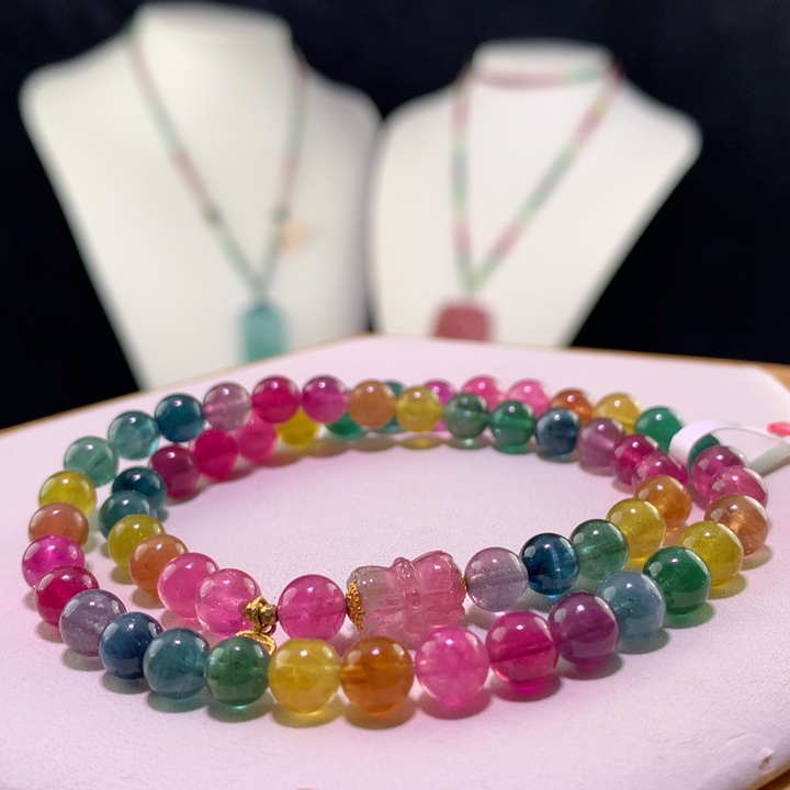 双色碧玺手链未镶嵌