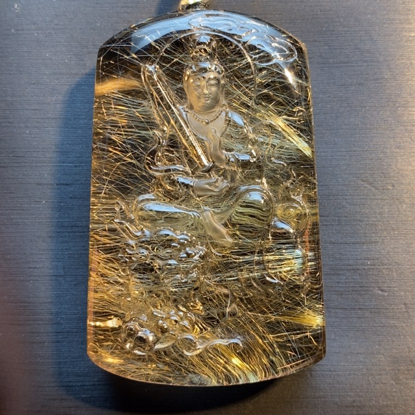 【闪购商品】发晶颈饰未镶嵌天然发晶文殊菩萨吊坠