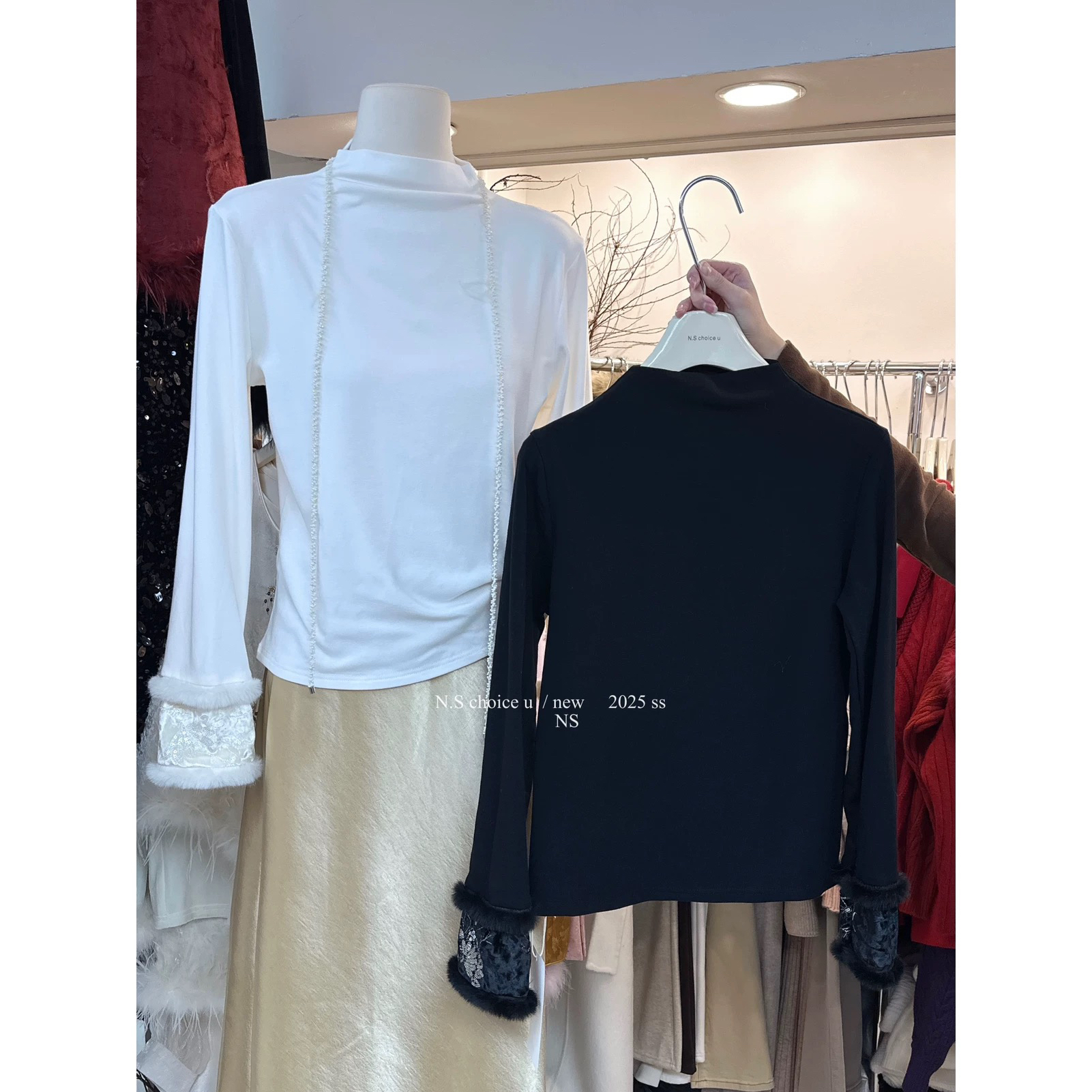 【海南肉丝】6257洋气国风打底上衣