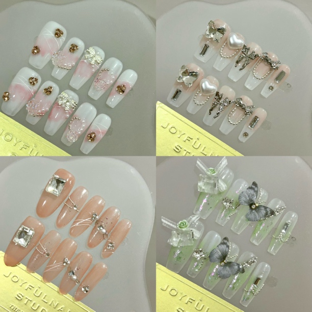 春夏新款猫眼纯手工穿戴甲气质小清新送工具包