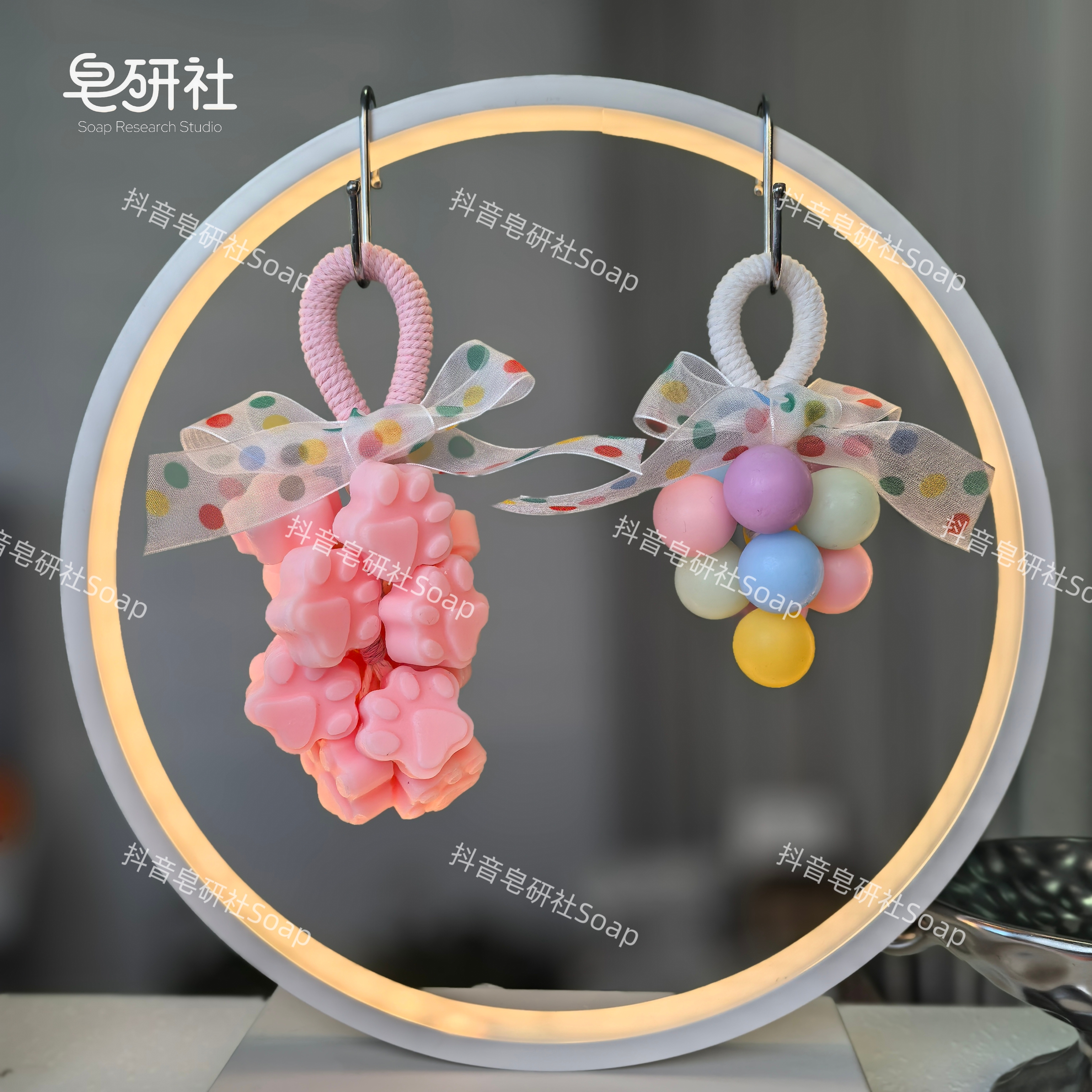 新色猫爪皂！新店开业！香薰手工皂精油葡萄香皂串皂摆件伴手礼品