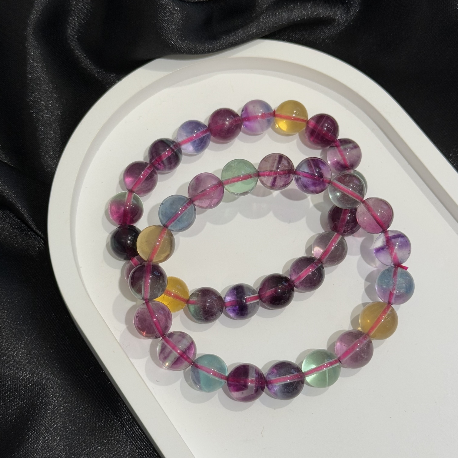 天然萤石手链【多样性发一】珠径约10mm左右【ZBBS001】