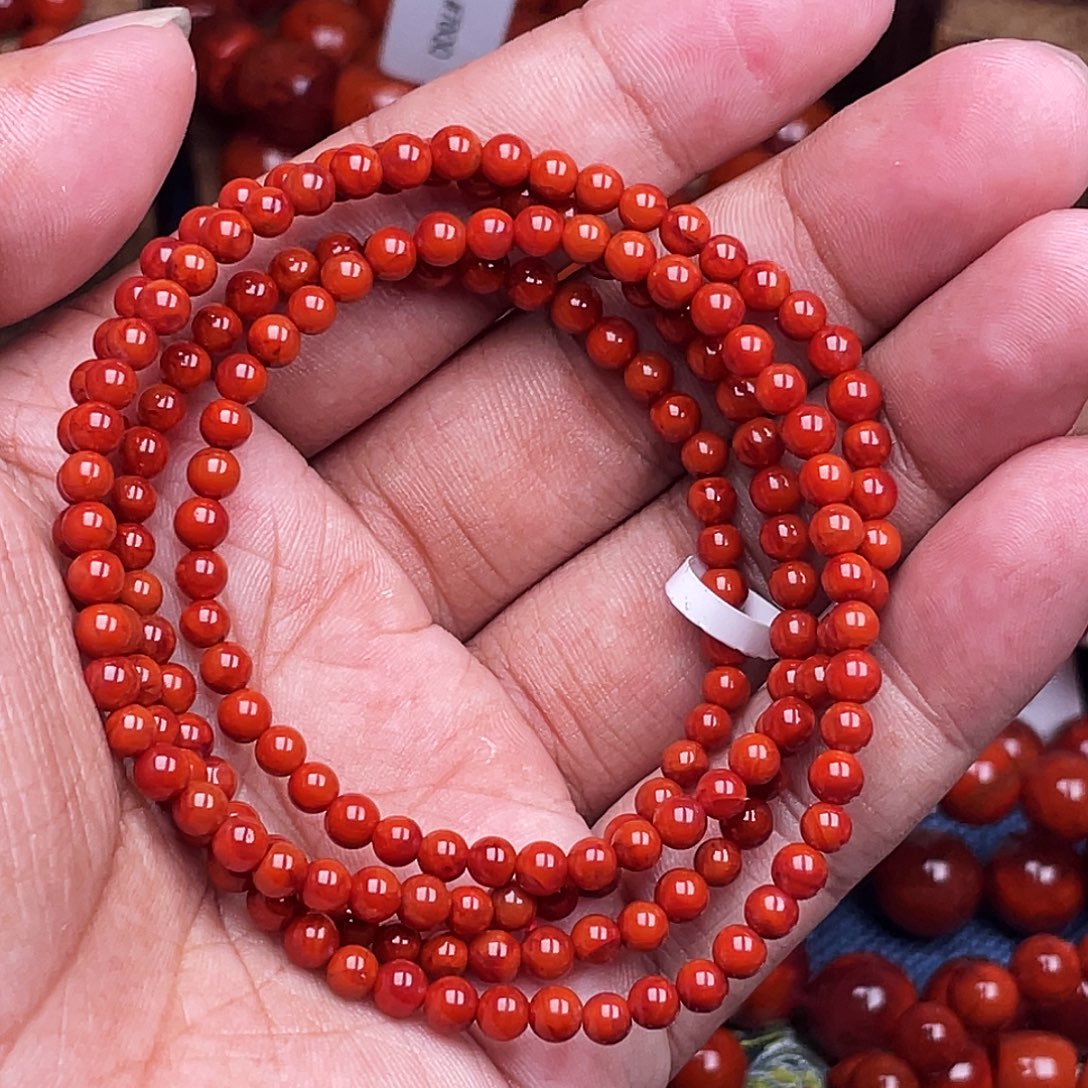 南红玛瑙未镶嵌手链南红瓦西卡4多圈