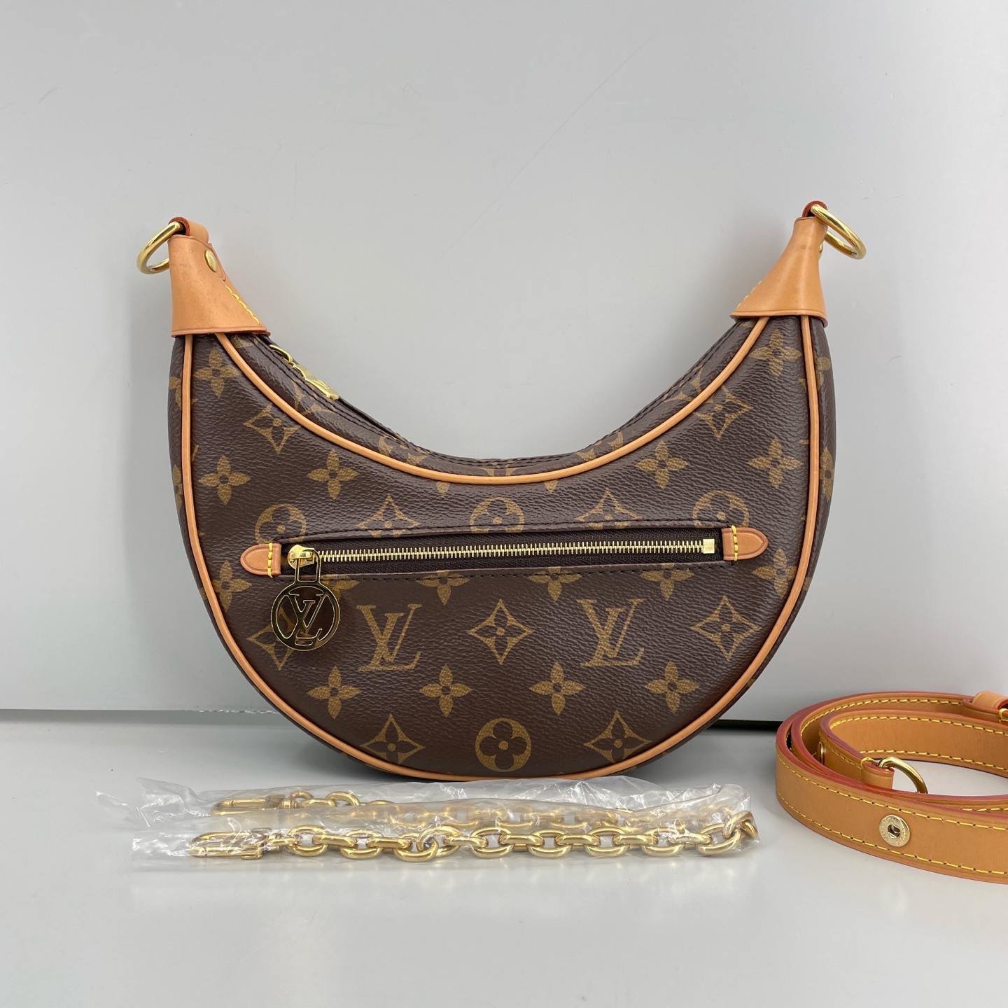 95新 LouisVuitton/路易威登 优选/Loop老花豌豆包纯芯片/23×13×6