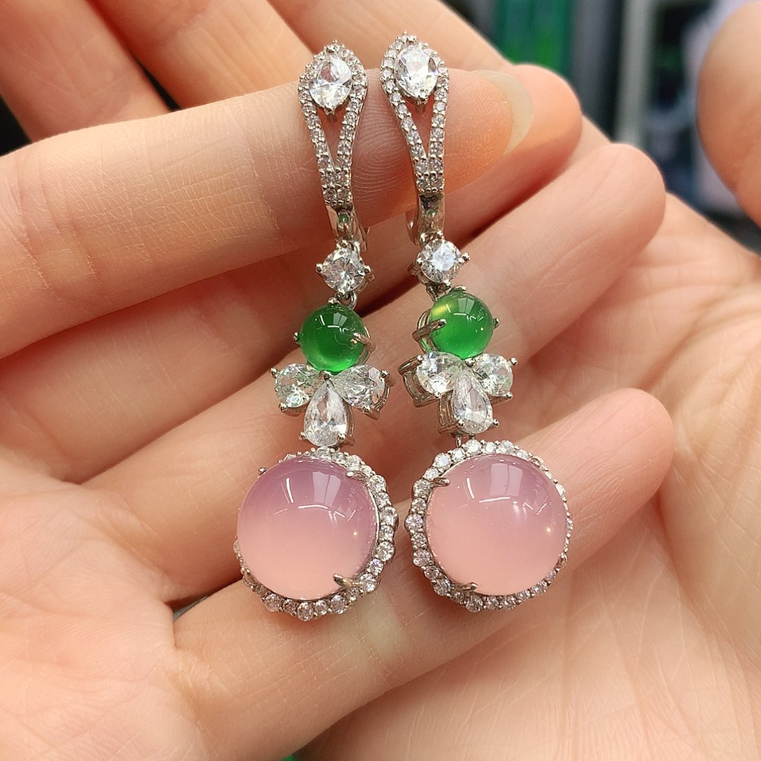 银S925镶嵌耳坠玛瑙/玉髓