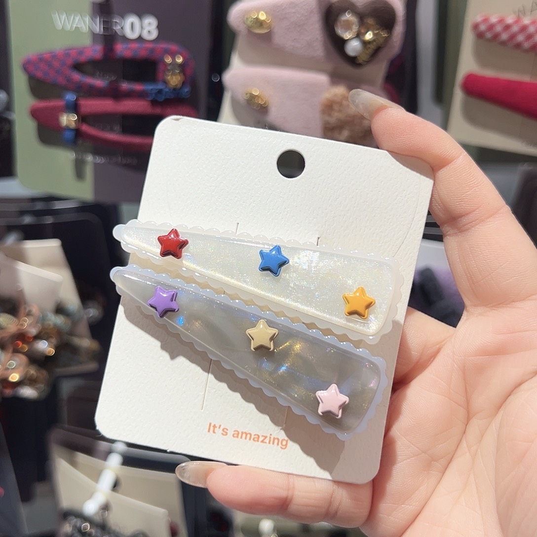 非金属星星拼色鸭夹一对