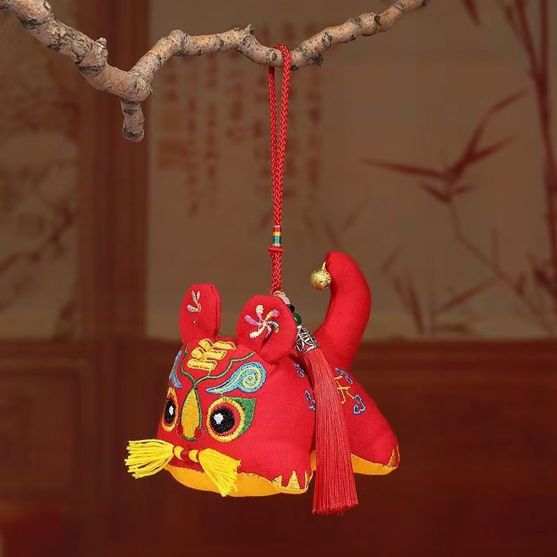 创意玩偶 民俗传统刺绣非遗布老虎挂件摆件宝宝满月百天礼品过年