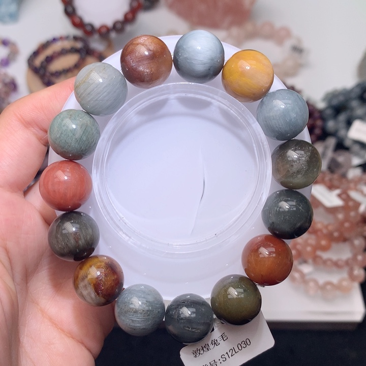 水晶手链未镶嵌敦煌兔毛14.8m m