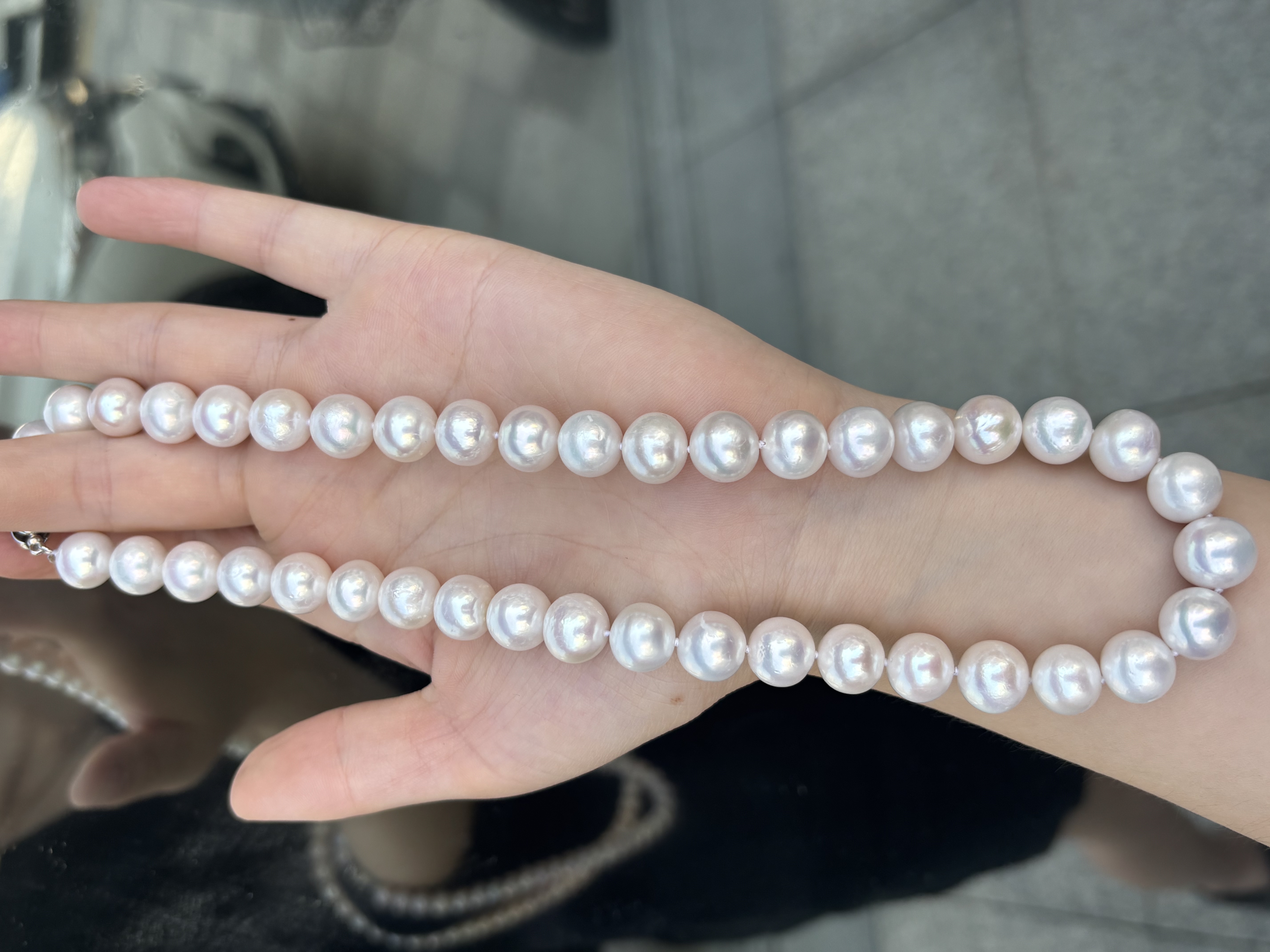 链子925银 1400(元宝扣925银)可刮粉白色项链