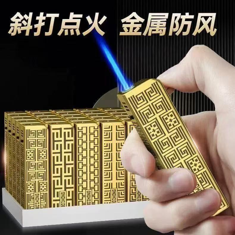 金属斜打直冲防风可充气打火机时尚复古适合送老公礼物