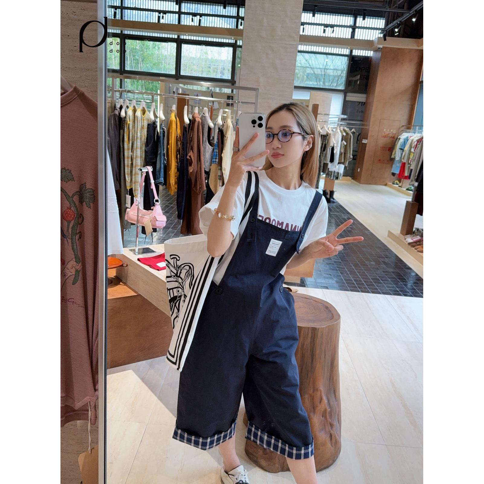 ANNAMOOER2025春夏工装风背带休闲阔腿裤女1688dopdop买手店