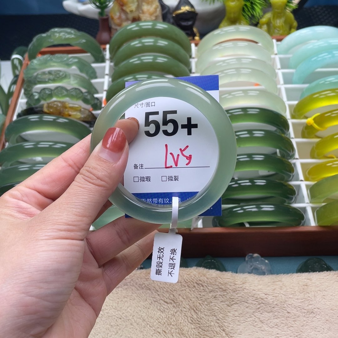 未镶嵌蛇纹石玉手镯R*