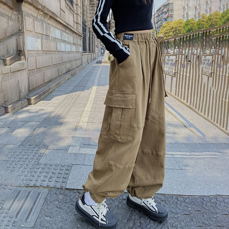 女大童学生装工装裤春季新款工装裤显瘦百搭