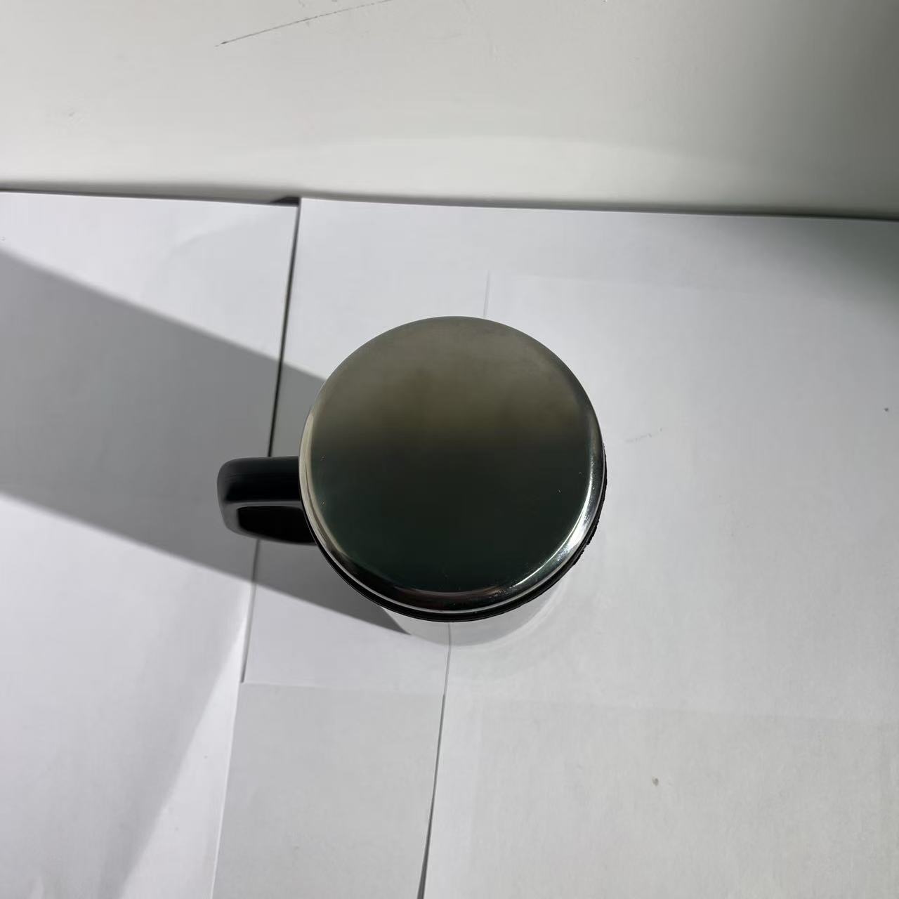 无网杯不锈钢双层隔热带盖办公室随手杯员工水杯带把茶杯宿舍水杯