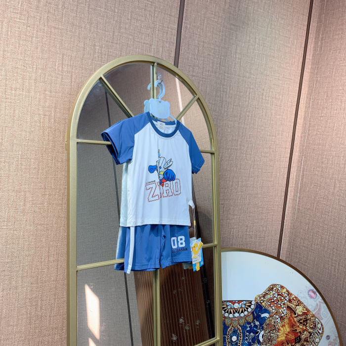 AC264 微浮色 勿浸泡  宝宝速干短袖短裤套装  夏款