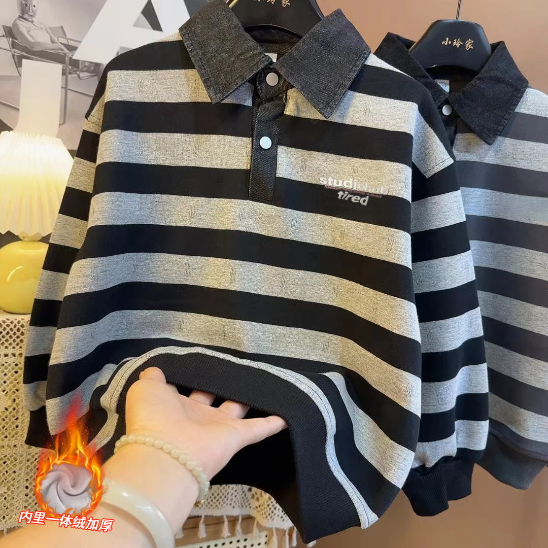 【加绒/不加绒】秋款卫衣2025休闲polo衫秋季洋气宽松秋装S9621