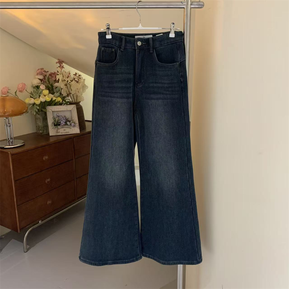 NN LIMITED≥6815 双后兜加绒牛仔微喇裤 