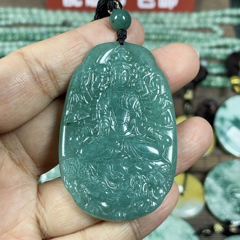 【闪购商品】翡翠颈饰未镶嵌玉吊坠翡翠玉随性御龙千手观音