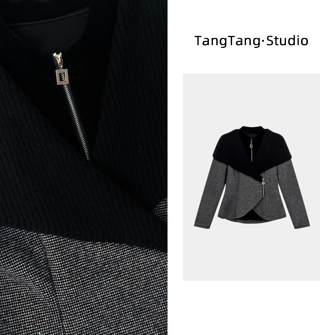 【冰冰微胖定制】千鸟格斗篷-高级气质气质外套女-2512995