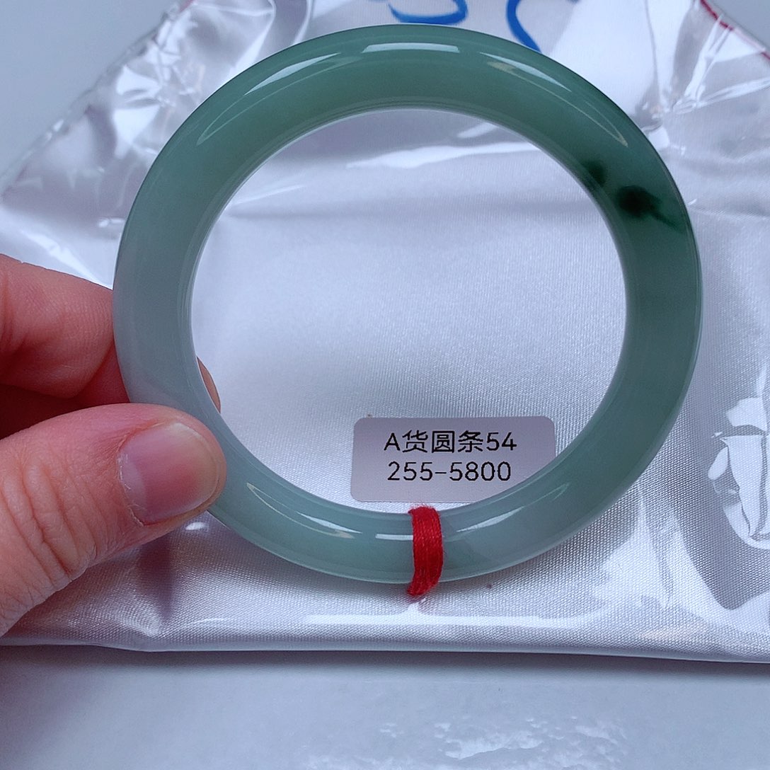 翡翠手镯银S925镀金镶嵌255号