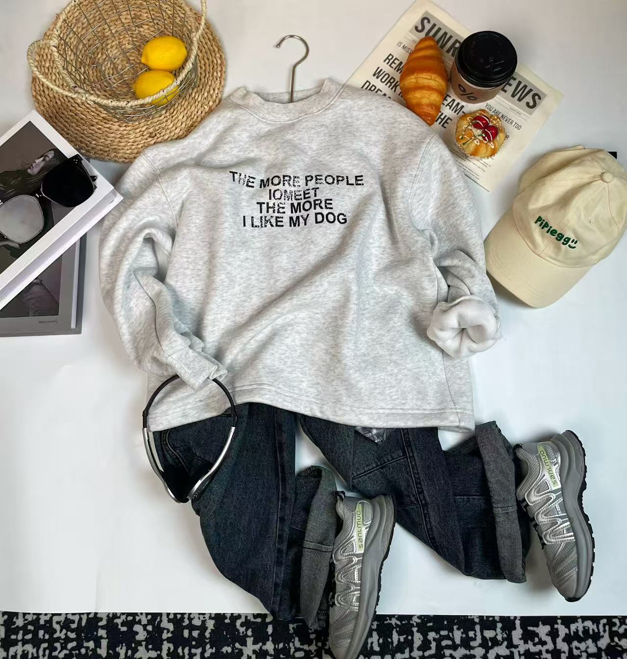 sisikids2025年冬灰色简约百搭时尚卫衣wy262075